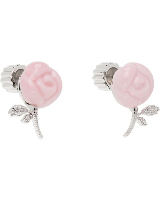 ShuShu/Tong Black Yvmin Edition Ceramics Rose Earrings