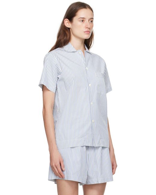 Tekla White Short Sleeve Pyjama Shirt