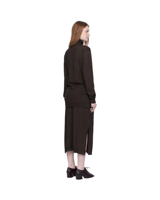 Lemaire Black Trompe 'Oeil Midi Dress