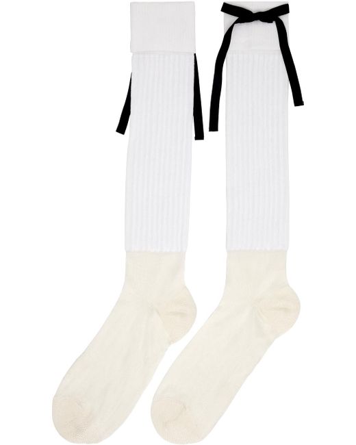 Maison Margiela White Couture Bow Socks for men