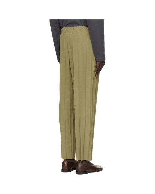 Homme Plissé Issey Miyake Green Khaki Edge Ensemble Trousers for men