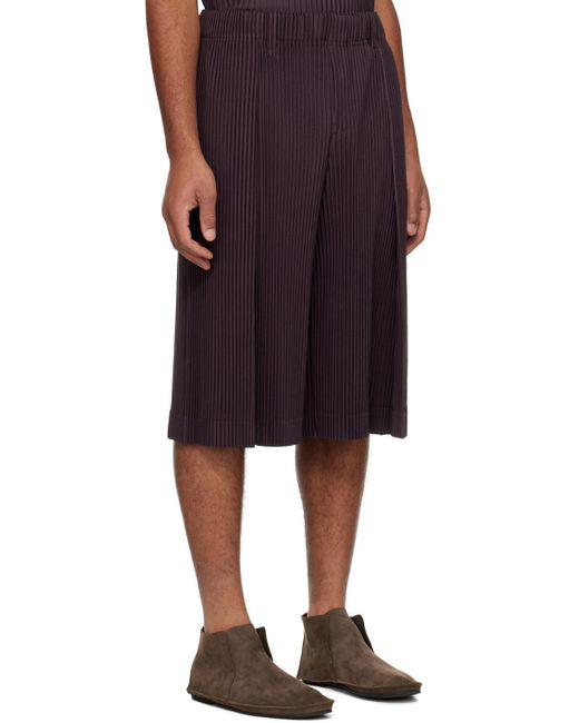 Homme Plissé Issey Miyake Multicolor Homme Plissé Issey Miyake Purple Tailored Pleats 2 Shorts for men