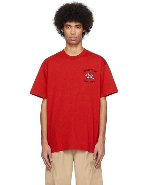 Carhartt Red 'smart Sports' T-shirt for men