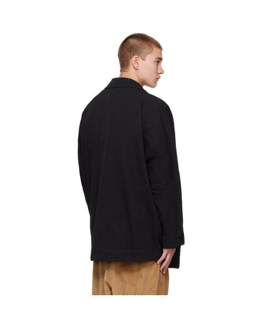 Casey Casey Black Double Cot Weiping Jacket for men