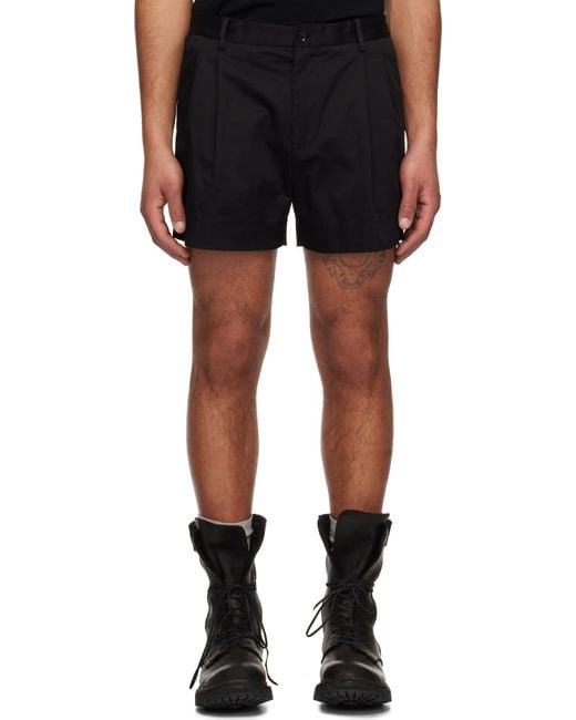 メンズ Dolce & Gabbana ブラック コットン ギャバジン ショートパンツ Black