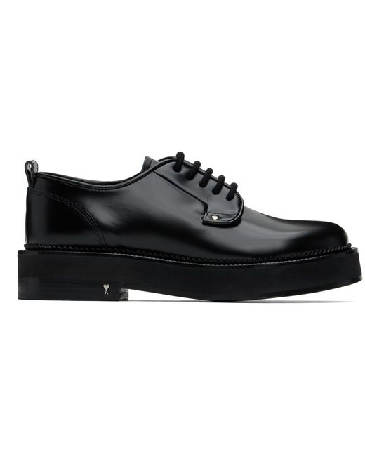 AMI Black Anatomical Toe Calfskin Derbys for men