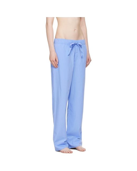 Tekla Blue Poplin Pyjama Pants