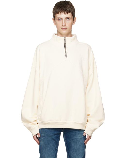 Rhude Natural Off-white Quarter Zip Sweatshirt for men