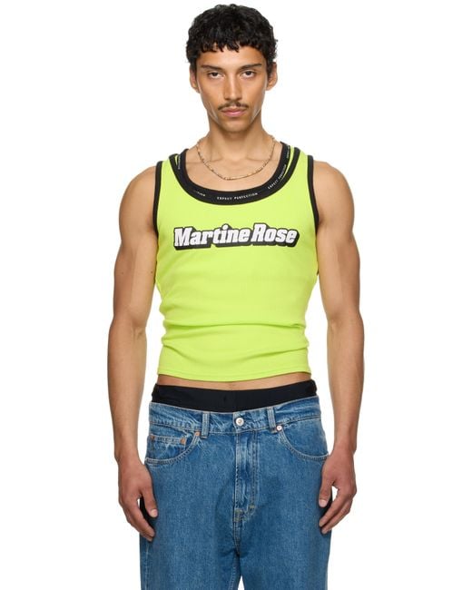 Martine Rose Yellow Ssense Exclusive Folded Tank Top for men