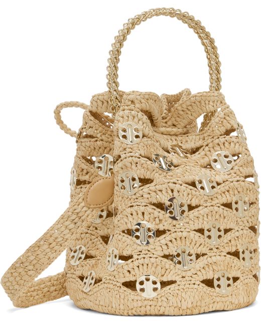 Rabanne New Raphia Wave Bucket Bag in Metallic | Lyst