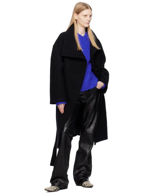Acne Black Belted Coat