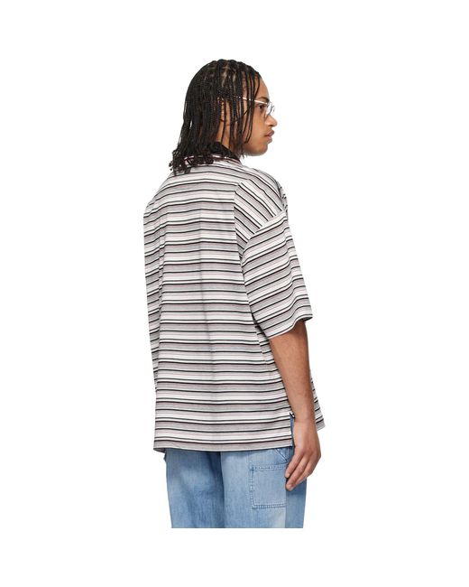 Wooyoungmi Gray Striped Polo for men