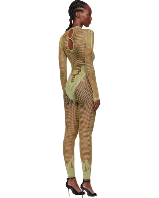 POSTER GIRL Black Leaves Fishnet Capri Jumpsuit