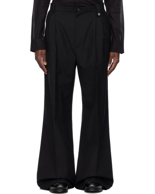 Egonlab Black Pleated Trousers for men