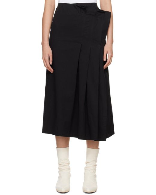 Y's Yohji Yamamoto Black Wrap Midi Skirt