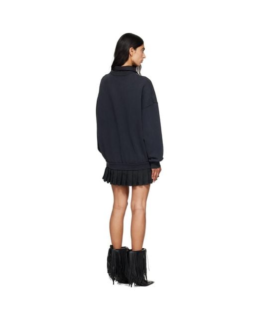 Balenciaga Blue Hybrid Laurel Dry Molleton Minidress