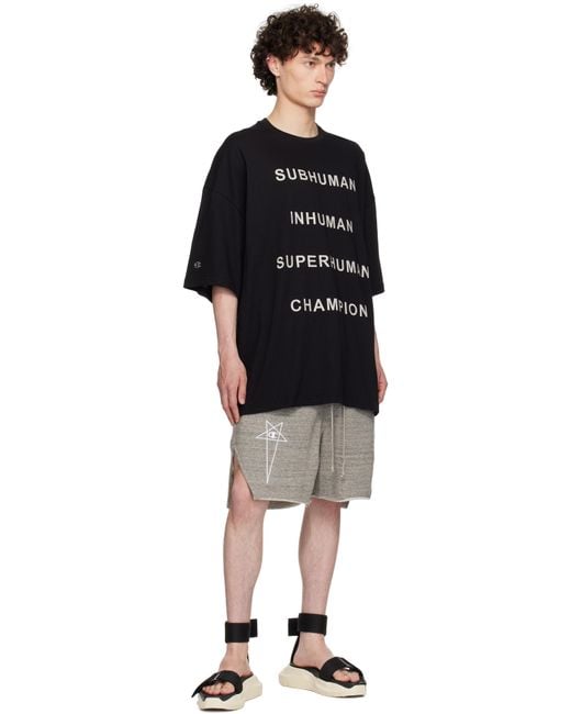 Rick Owens Black Champion Edition Tommy T-Shirt for men