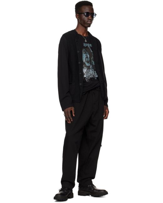 T-shirt à manches longues noir à image et texte imprimés Yohji Yamamoto pour homme en coloris Black