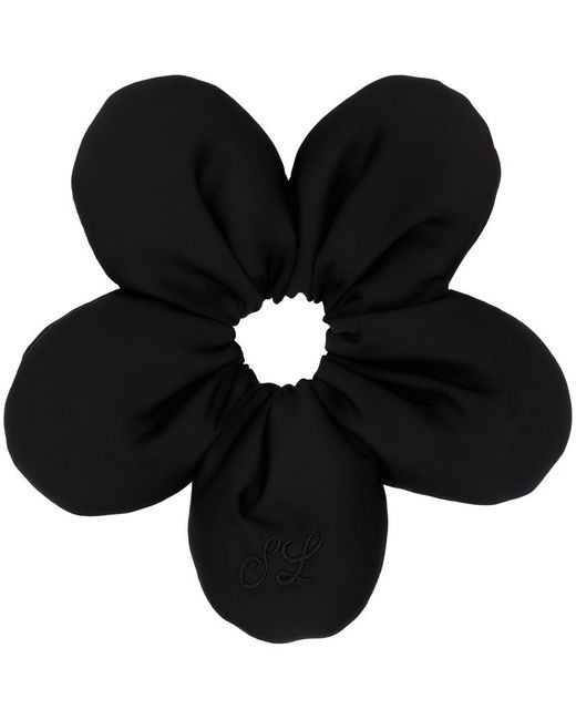 Sandy Liang Black Flower Power 2.0 Hair Tie