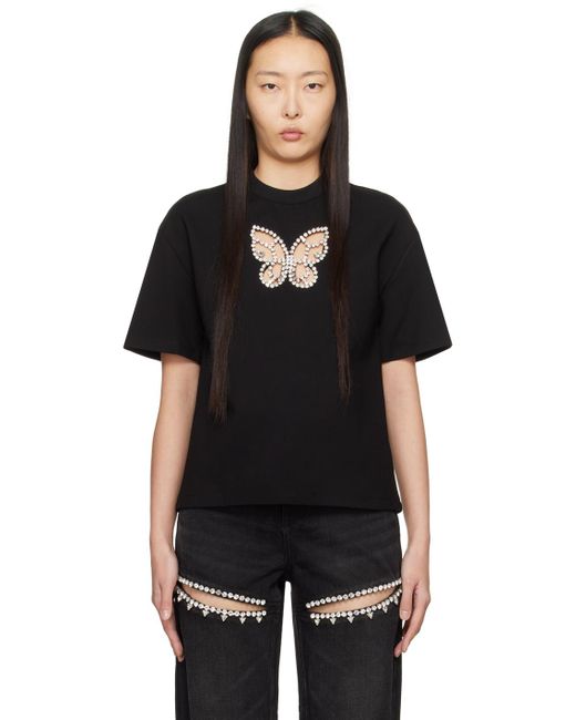 Area Ssense限定 Crystal Butterfly Tシャツ Black