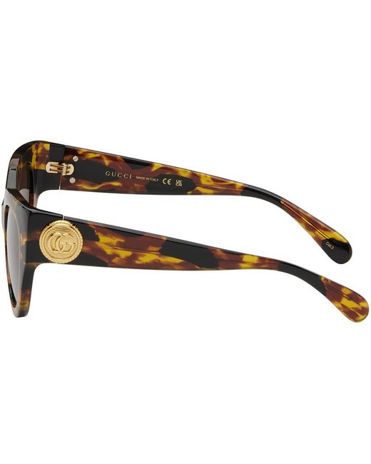 Gucci Black Tortoiseshell Cat-eye Sunglasses