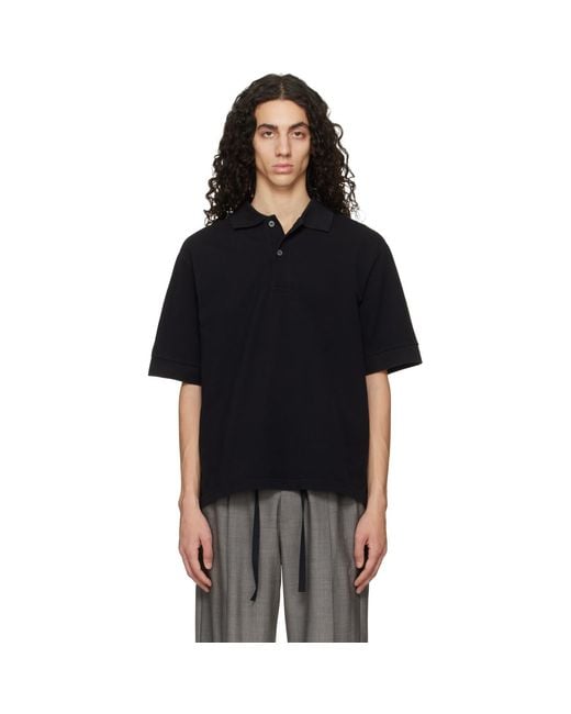 Studio Nicholson Black Balaton Jersey Polo for men