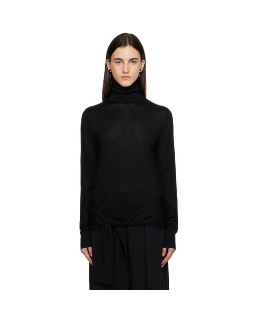 Totême  Black Double-Sleeve Turtleneck