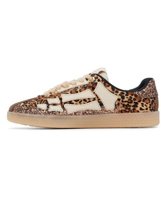 Amiri Black Tan Leopard Pacific Bones Sneakers