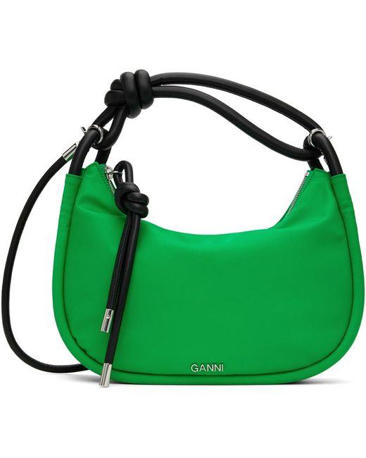 Ganni Green Knot Baguette Bag