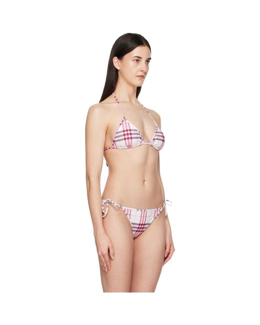 Burberry Pink Check Bikini Top