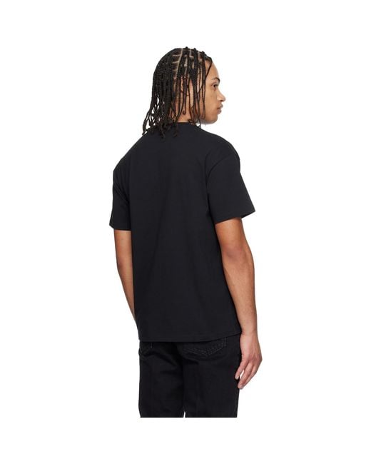 Givenchy Black Cotton Paris' Embroidery T-Shirt for men