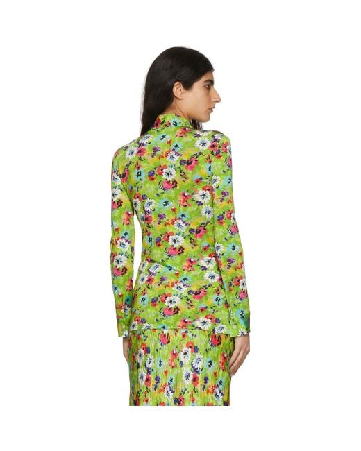 MSGM Green Viscose Shirt