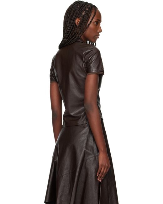 Our Legacy Black Piquet Leather Blouse