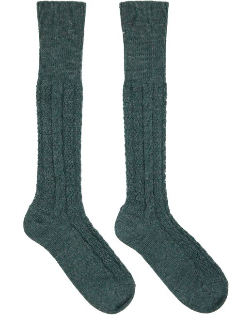Maison Margiela Green Bootleg Socks for men
