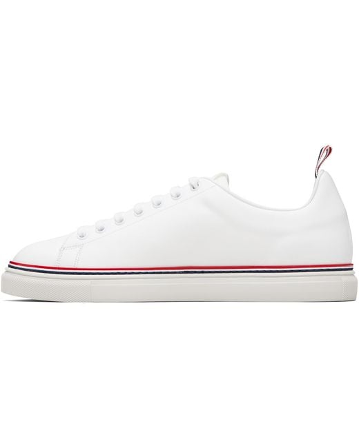 Thom Browne Black Vitello Calf Tennis Sneakers for men