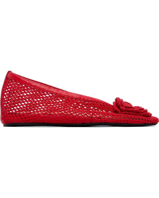Ganni Red Jenny Ballerina Flats
