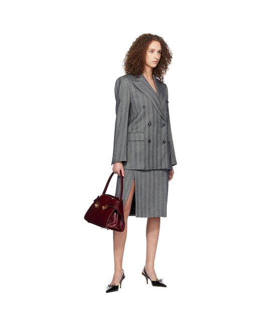 Ferragamo Black Oversized Double Breasted Blazer