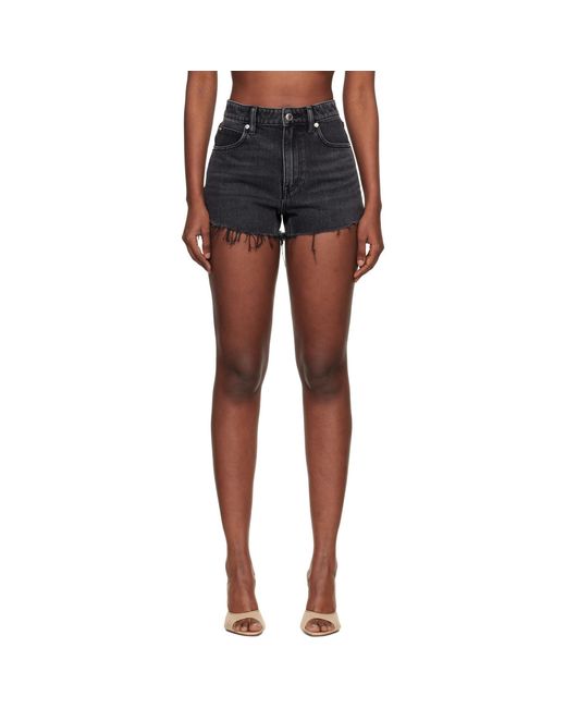 Alexander Wang Black Denim Bite Shorts