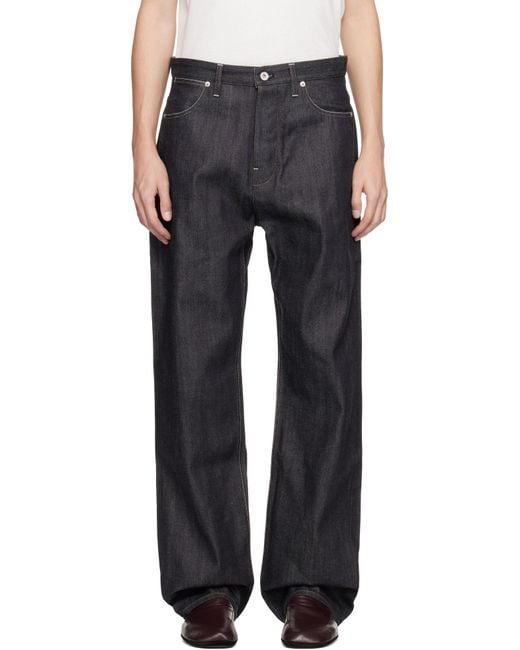 メンズ Jil Sander ネイビー ルーズジーンズ Black