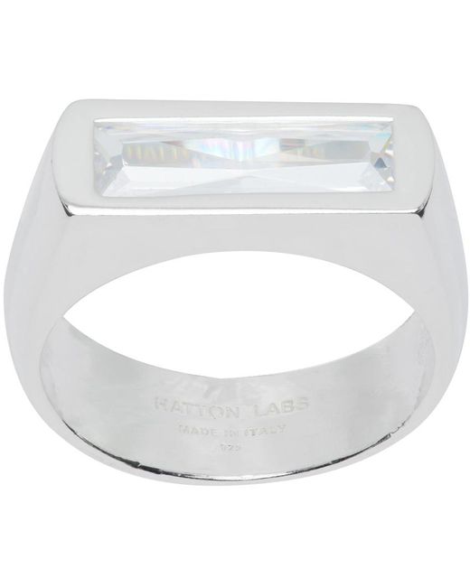 Hatton Labs White Baguette Ring for men