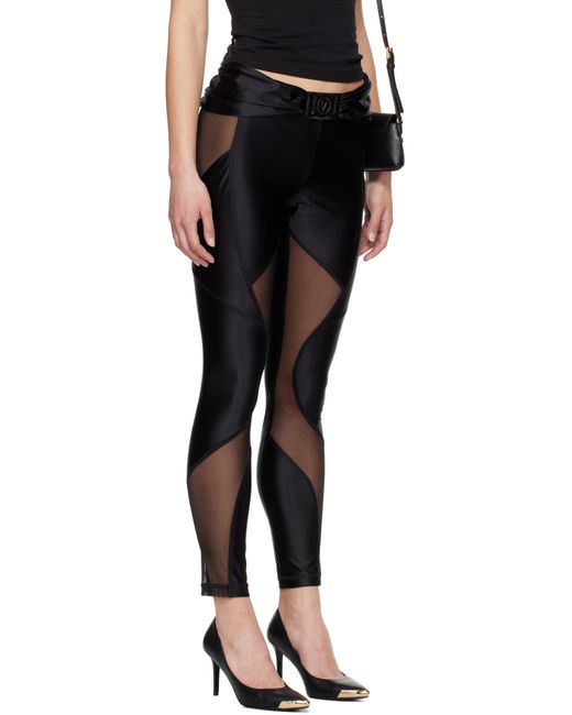 Versace Jeans Couture ブラック レターVエンブレム レギンス Black