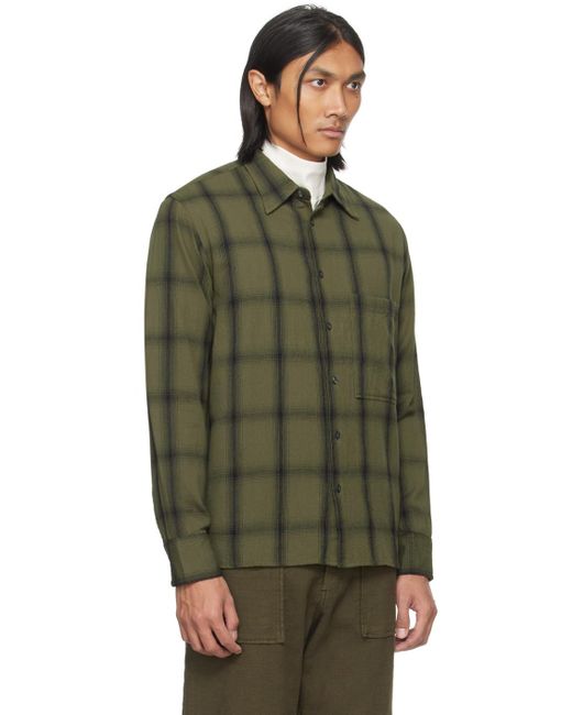Chemise kaki à poche carrée Universal Works pour homme en coloris Green