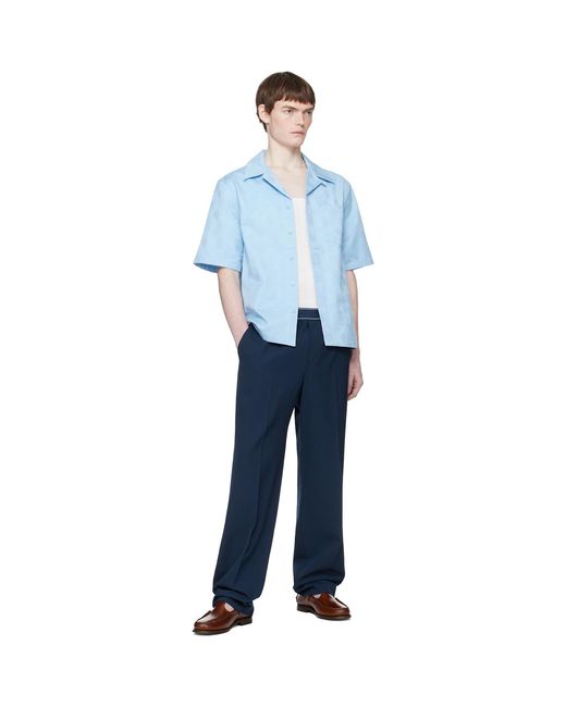 Casablanca Blue Wool Sports Trousers for men