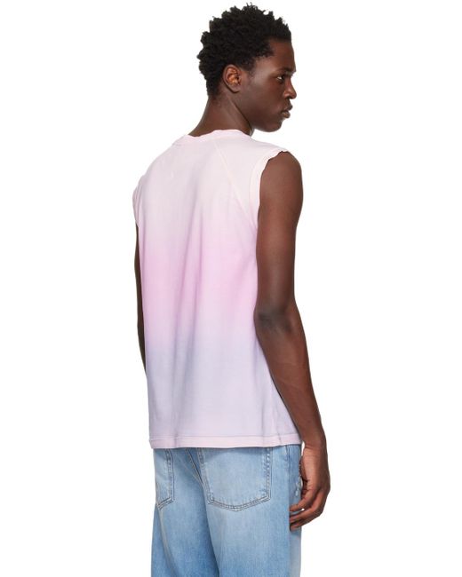 Acne Multicolor Pink Printed Tank Top for men