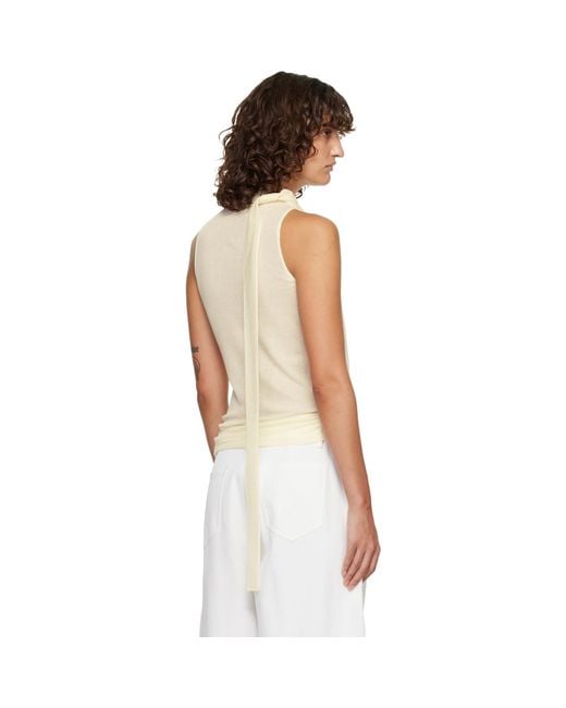 LE17SEPTEMBRE White Off- Scarf Sleeveless Jersey Top