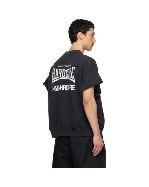 Willy Chavarria Black 'Hardcore' Muscle T-Shirt for men
