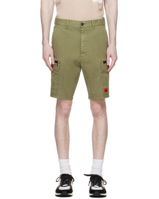 HUGO Green Khaki Label Cargo Shorts for men