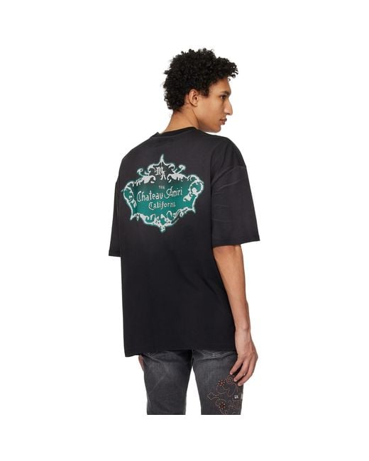 Amiri Black Chateau Crest T-Shirt for men