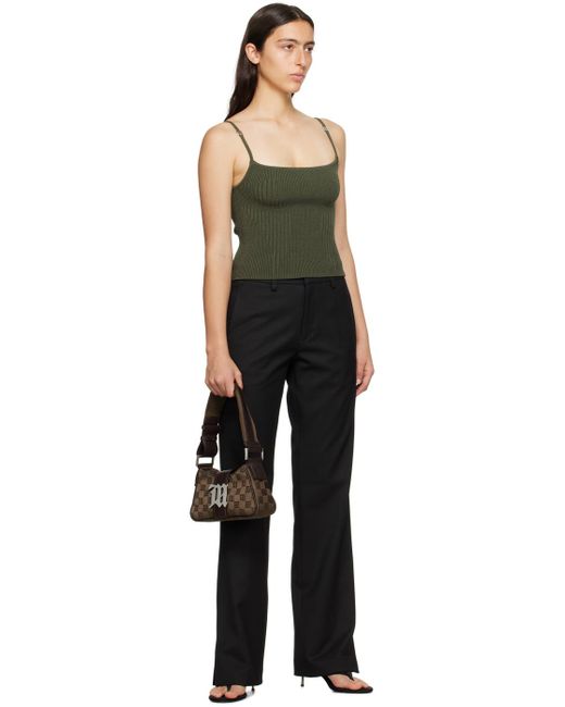 M I S B H V Black Khaki Square Neck Camisole