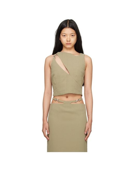 Paris Georgia Green Quilted Tank Top